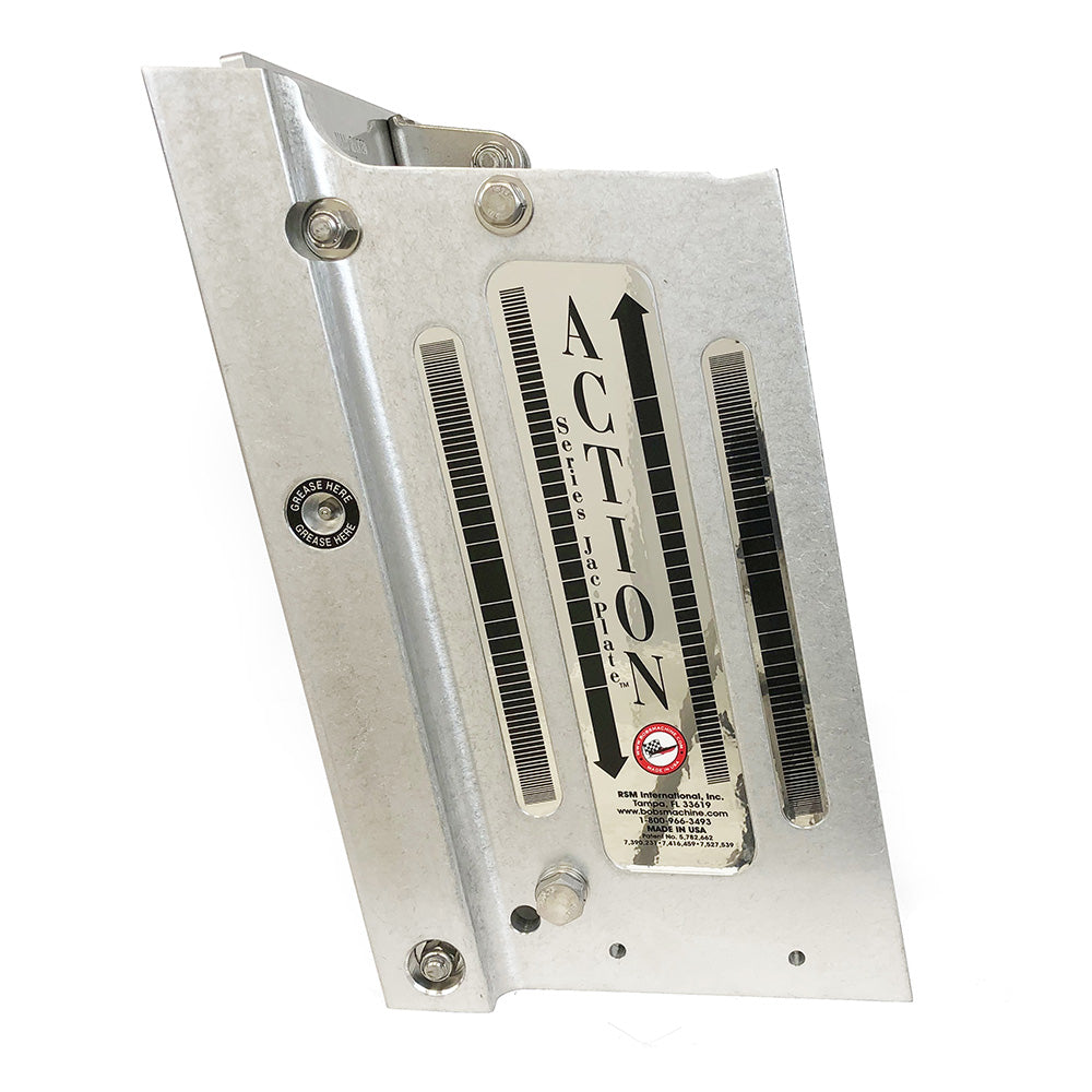 Bob's Machine 8" Setback Action Series Hydraulic Jack Plate - Silver [100-108001-NOPC-NOSPN-NG]